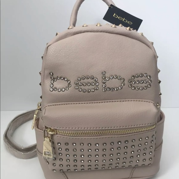 bebe jett mini backpack bebe | Bags | Bebe Jett Sone Mini Rhinestone Backpack Blush Bag